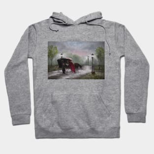 Oil Painting Victorian Era Horse Buggy Hoodie